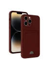 Mey İthalat®  iPhone 13 Pro Kılıf Kelvin Kartvizitli Silikon - Bordo