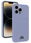 Mey İthalat®  iPhone 13 Pro Kılıf Kelvin Kartvizitli Silikon - Lila