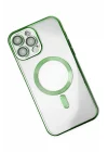 Mey İthalat®   iPhone 13 Pro Kılıf Kross Magneticsafe Kapak - Koyu Yeşil