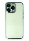 Mey İthalat®   iPhone 13 Pro Kılıf  Lensli Silikon - Açık Mavi