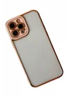 Mey İthalat®  iPhone 13 Pro Kılıf Liva Lens Silikon - Rose