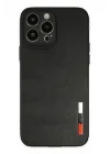 Mey İthalat®   iPhone 13 Pro Kılıf Loop Deri Silikon - Siyah