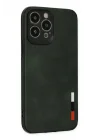 Mey İthalat®  iPhone 13 Pro Kılıf Loop Deri Silikon - Yeşil