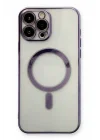 Mey İthalat®  iPhone 13 Pro Kılıf Magneticsafe Lazer Silikon - Mor