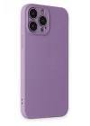 Mey İthalat®   iPhone 13 Pro Kılıf Nano içi Kadife Silikon - Koyu Lila
