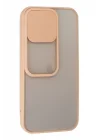Mey İthalat®  iPhone 13 Pro Kılıf Palm Buzlu Kamera Sürgülü Silikon - Pembe