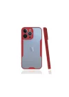 Mey İthalat®  iPhone 13 Pro Kılıf Platin Silikon - Kırmızı