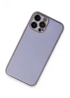 Mey İthalat®   iPhone 13 Pro Max Kılıf Coco Deri Silikon Kapak - Açık Lila