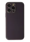 Mey İthalat®   iPhone 13 Pro Max Kılıf Coco Deri Silikon Kapak - Derin Mor