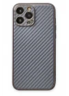 Mey İthalat®   iPhone 13 Pro Max Kılıf Coco Karbon Silikon - Gri