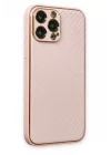 Mey İthalat®   iPhone 13 Pro Max Kılıf Coco Karbon Silikon - Pembe