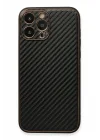 Mey İthalat®   iPhone 13 Pro Max Kılıf Coco Karbon Silikon - Siyah