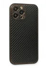 Mey İthalat®   iPhone 13 Pro Max Kılıf Coco Karbon Silikon - Siyah