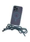 Mey İthalat®   iPhone 13 Pro Max Kılıf Divo Lazer Askılı Magsafe Kapak - Sierra Blue