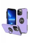 Mey İthalat®  iPhone 13 Pro Max Kılıf Elit Yüzüklü Kapak - Mor