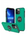 Mey İthalat®  iPhone 13 Pro Max Kılıf Elit Yüzüklü Kapak - Yeşil