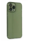 Mey İthalat®  iPhone 13 Pro Max Kılıf Fly Lens Silikon - Yeşil