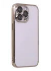 Mey İthalat®   iPhone 13 Pro Max Kılıf  Lensli Silikon - Gold