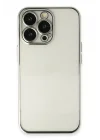Mey İthalat®   iPhone 13 Pro Max Kılıf  Lensli Silikon - Gümüş