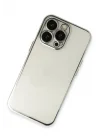 Mey İthalat®   iPhone 13 Pro Max Kılıf  Lensli Silikon - Gümüş
