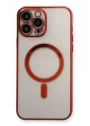 Mey İthalat®  iPhone 13 Pro Max Kılıf Magneticsafe Lazer Silikon - Kırmızı