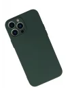 Mey İthalat®  iPhone 13 Pro Max Kılıf Nano içi Kadife Silikon - Koyu Yeşil