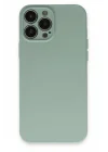 Mey İthalat®   iPhone 13 Pro Max Kılıf Nano içi Kadife Silikon - Su Yeşili