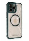 Mey İthalat®  iPhone 13 Pro Max Kılıf Prag Magneticsafe Kapak - Koyu Yeşil