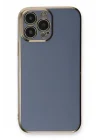 Mey İthalat®   iPhone 13 Pro Max Kılıf Volet Silikon - Mavi