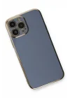 Mey İthalat®   iPhone 13 Pro Max Kılıf Volet Silikon - Mavi