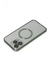 Mey İthalat®  iPhone 13 Pro Max Metal Bumper Magneticsafe Kapak - Yeşil