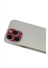Mey İthalat®  iPhone 13 Pro Max Rainbow Kamera Lens Koruma Cam - Koyu Kırmızı