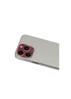 Mey İthalat®  iPhone 13 Pro Max Rainbow Kamera Lens Koruma Cam - Koyu Kırmızı