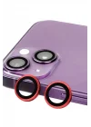 Mey İthalat®  iPhone 13 Raze Metal Kamera Lens - Kırmızı
