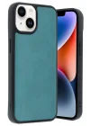Mey İthalat®  iPhone 14 Kılıf Aras Deri Kapak - Açık Yeşil
