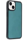 Mey İthalat®  iPhone 14 Kılıf Aras Deri Kapak - Açık Yeşil