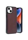 Mey İthalat®   iPhone 14 Kılıf Aras Deri Kapak - Bordo