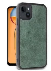 Mey İthalat®   iPhone 14 Kılıf Aras Deri Kapak - Koyu Yeşil