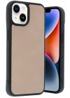Mey İthalat®  iPhone 14 Kılıf Aras Deri Kapak - Pudra