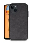 Mey İthalat®   iPhone 14 Kılıf Aras Deri Kapak - Siyah