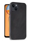 Mey İthalat®   iPhone 14 Kılıf Aras Deri Kapak - Siyah
