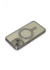 Mey İthalat®   iPhone 14 Kılıf Joke Simli Magneticsafe Kılıf - Gri