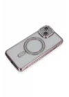 Mey İthalat®   iPhone 14 Kılıf Joke Simli Magneticsafe Kılıf - Pembe