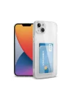 Mey İthalat®  iPhone 14 Kılıf Kart Şeffaf Silikon - Şeffaf