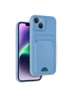 Mey İthalat®   iPhone 14 Kılıf Kelvin Kartvizitli Silikon - Mavi