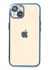 Mey İthalat®  iPhone 14 Kılıf  Lensli Silikon - Açık Mavi