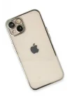 Mey İthalat®  iPhone 14 Kılıf  Lensli Silikon - Gümüş