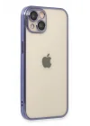 Mey İthalat®  iPhone 14 Kılıf  Lensli Silikon - Mor