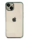 Mey İthalat®  iPhone 14 Kılıf  Lensli Silikon - Yeşil