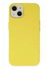 Mey İthalat®   iPhone 14 Kılıf Nano içi Kadife Silikon - Sarı
